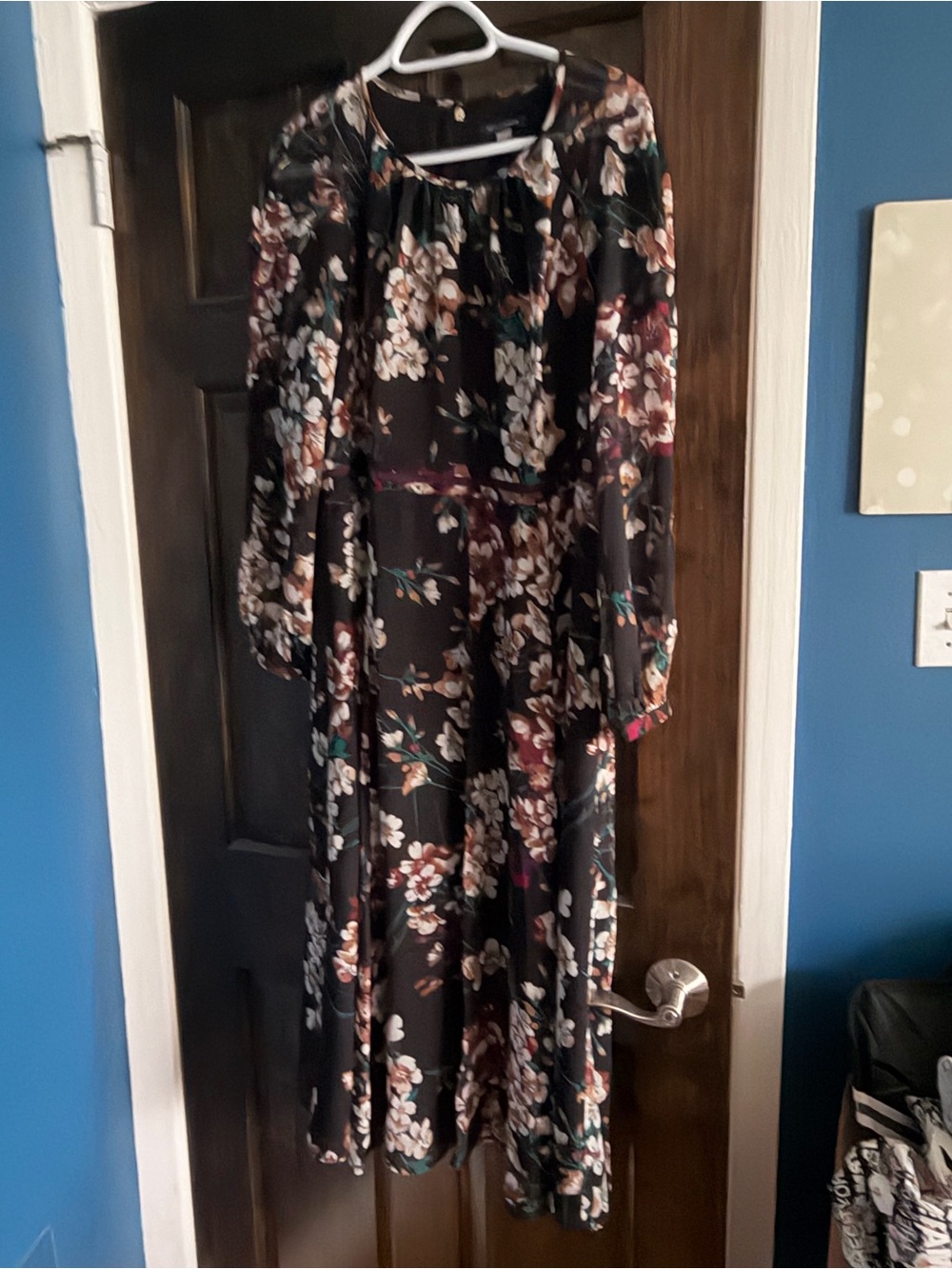 Tommy Hilfiger Black Floral-Trim Maxi Dress